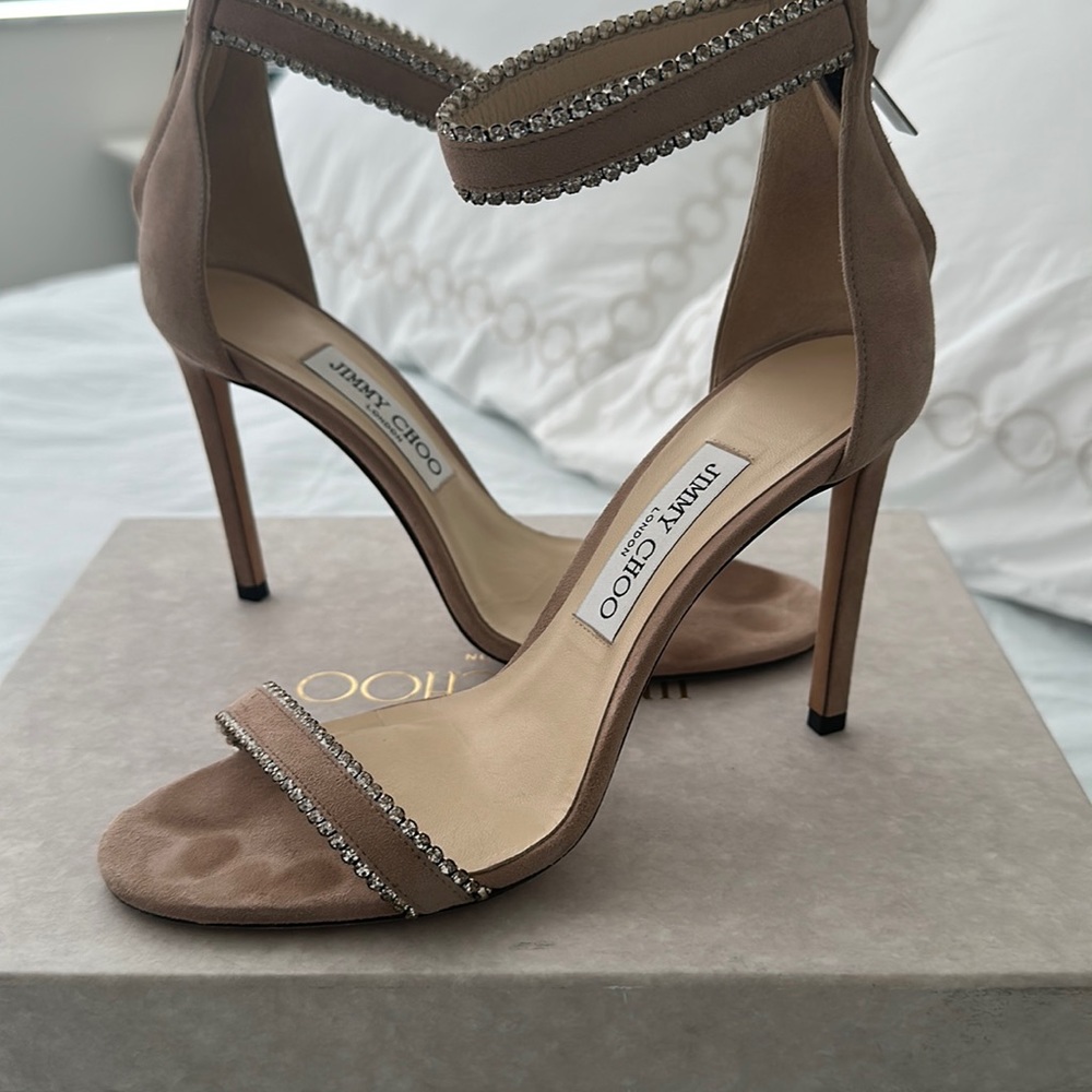 Tan suede, jimmy Choo sandals